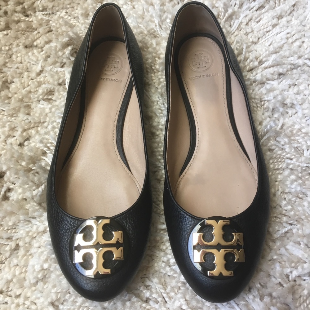 Tory Burch black / gold emblem